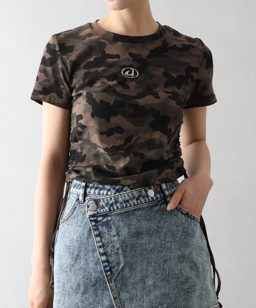 SpRay tシャツ 迷彩サイドシャーリングTシャツ レディース
