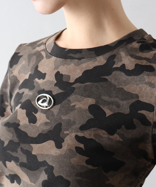 SpRay tシャツ 迷彩サイドシャーリングTシャツ レディース