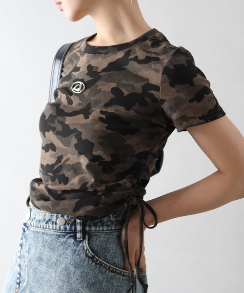SpRay tシャツ 迷彩サイドシャーリングTシャツ レディース