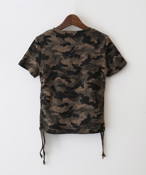 SpRay tシャツ 迷彩サイドシャーリングTシャツ レディース