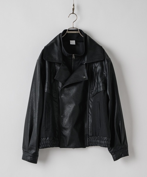 Casper John（キャスパージョン） 革ジャン ライダース Layered