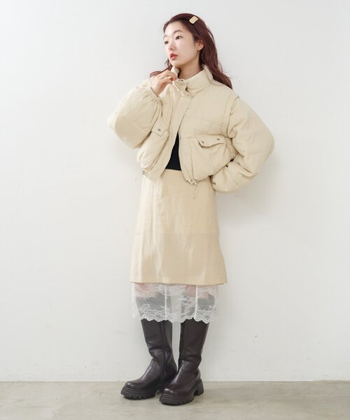 【新品未使用】kastane コーデュロイ中綿ショートジャケット セール】【袖取り外し可】コーデュロイ中綿ショートジャケット（ダウン