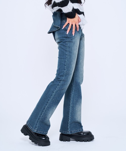 Poly Jam ジーンズ デニム デニムパンツ Ribbon linestone denim