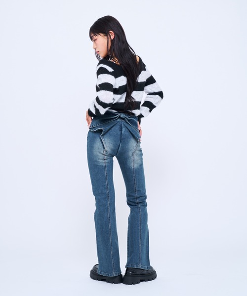 Poly Jam ジーンズ デニム デニムパンツ Ribbon linestone denim