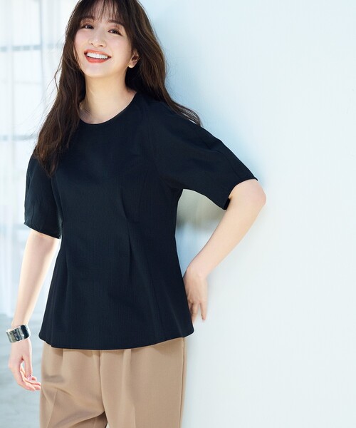 「OPAQUE.CLIP」 半袖ブラウス 42 ブルーグリーン レディース_画像4