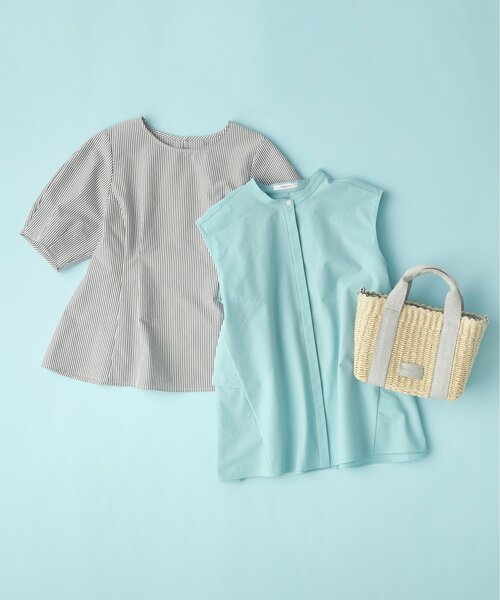 「OPAQUE.CLIP」 半袖ブラウス 42 ブルーグリーン レディース_画像5