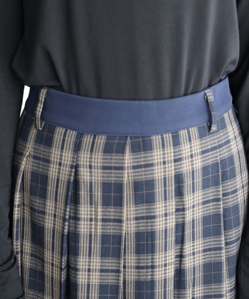 YENNA スカート 「チェック配色プリーツスカート」セットアップ可能