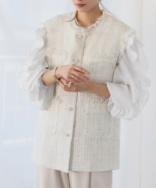 ELFRANK ベスト FREE ライトベージュ レディース : ZOZOTOWN Yahoo!店