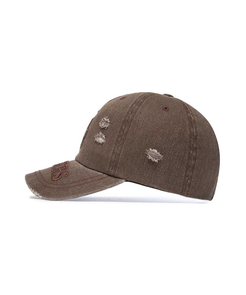 SALE!!【MLB korea】韓国限定＊ダメージキャップ＊ダークグレー＊新品 MLB Korea 帽子 キャップ 深め つば長 韓国 ファンッション メンズ
