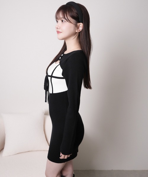 LIP SERVICE（リップサービス） ワンピース デコルテオープンバイ