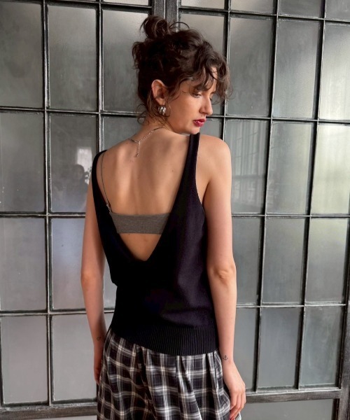 「HANNE」 ノースリーブニット FREE グレー レディース_画像7