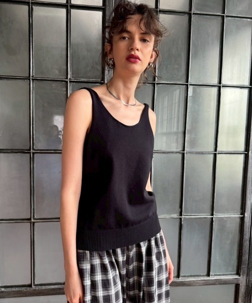 「HANNE」 ノースリーブニット FREE グレー レディース_画像8