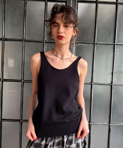 「HANNE」 ノースリーブニット FREE グレー レディース_画像9