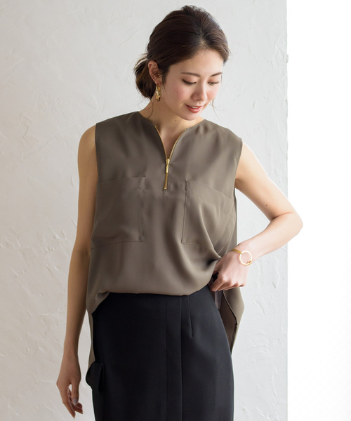 「LOUNGEDRESS」 ノースリーブブラウス FREE ネイビー レディース_画像2