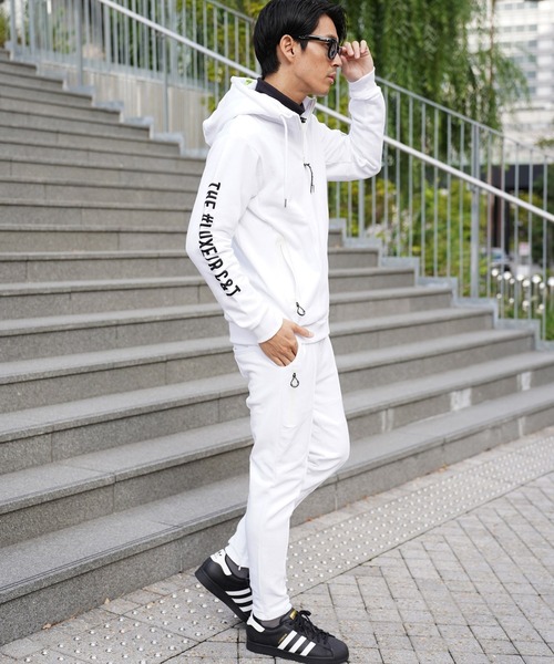 パーカー (RM)「LUXE/R GOLF」スウェット×フリース スタンド ZIP