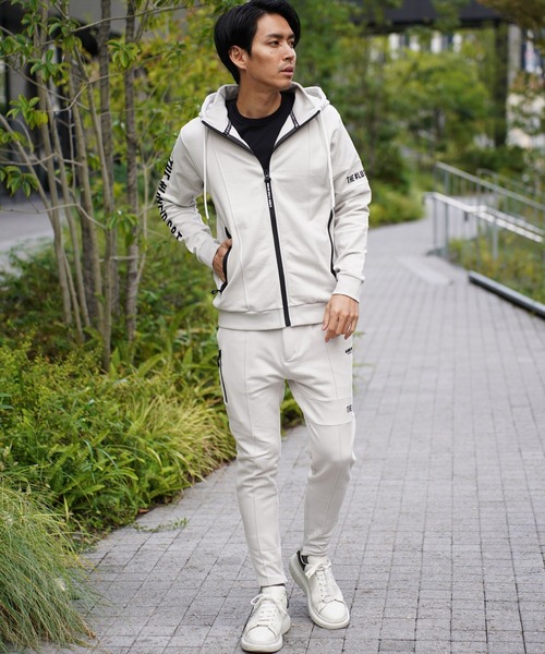 パーカー (RM)「LUXE/R GOLF」スウェット×フリース スタンド ZIP