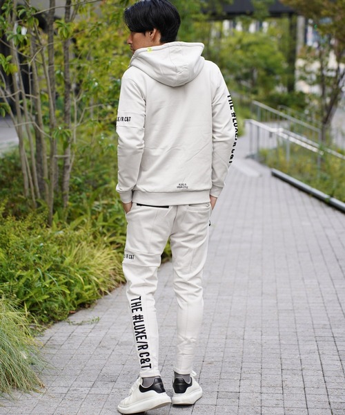 パーカー (RM)「LUXE/R GOLF」スウェット×フリース スタンド ZIP