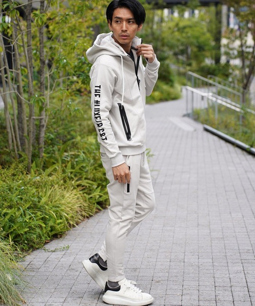 パーカー (RM)「LUXE/R GOLF」スウェット×フリース スタンド ZIP