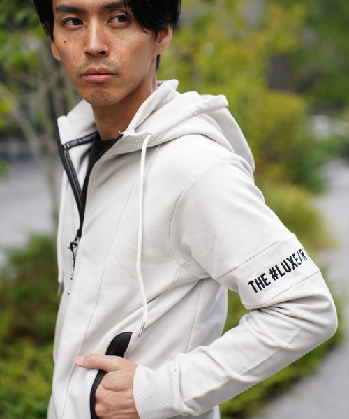パーカー (RM)「LUXE/R GOLF」スウェット×フリース スタンド ZIP