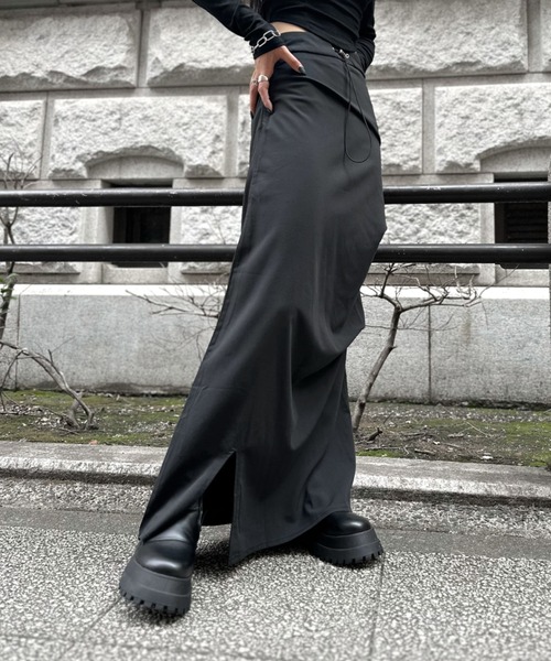 LVEU.（ラブユ） ロングスカート FREE グレー レディース : ZOZOTOWN