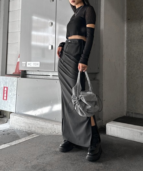 LVEU.（ラブユ） ロングスカート FREE グレー レディース : ZOZOTOWN