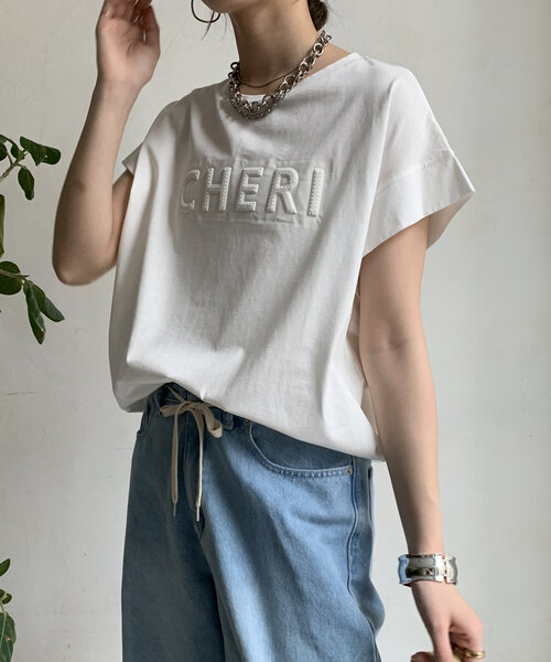 「DouDou」 半袖Tシャツ FREE オフホワイト レディース_画像8
