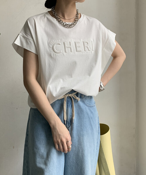 「DouDou」 半袖Tシャツ FREE オフホワイト レディース_画像9