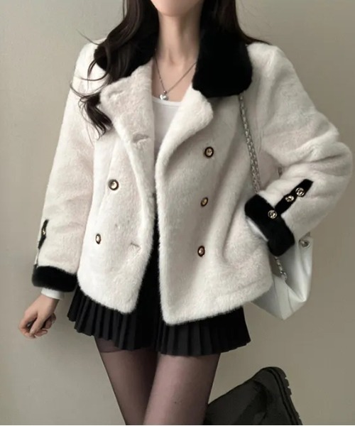 gossip!ロサンゼルス コート アウター 「 秋冬新作」 バイカラーダブル