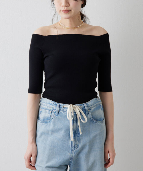 「THE PAUSE」 半袖ニット FREE レッド レディース_画像5