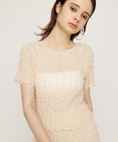 「SLY」 半袖ニット FREE グレー レディース_画像7