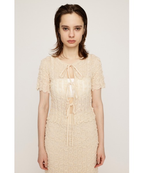 「SLY」 半袖ニット FREE グレー レディース_画像9