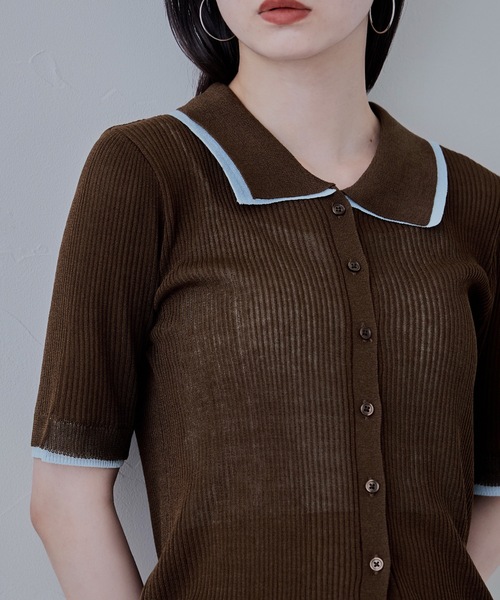 「etoll.」 半袖ニット FREE 杢グレー レディース_画像4