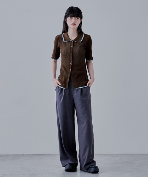 「etoll.」 半袖ニット FREE 杢グレー レディース_画像5