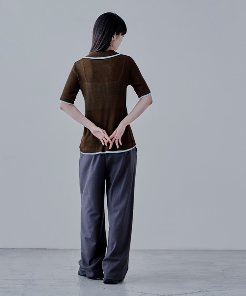 「etoll.」 半袖ニット FREE 杢グレー レディース_画像6