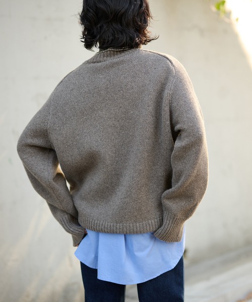 新品/woolオーバーサイズタートルニット YAK WOOL | オーバーサイズタートルネックセーター / ATON