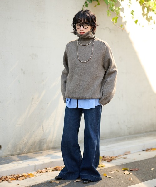 ニット セーター wool high neck oversize knit / ウールハイネック