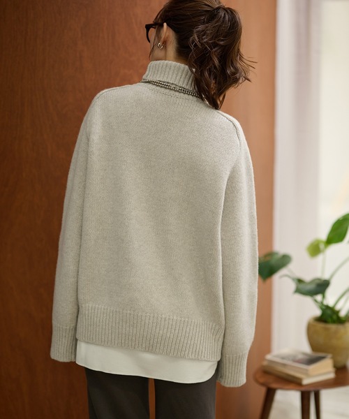 ニット セーター wool high neck oversize knit / ウールハイネック