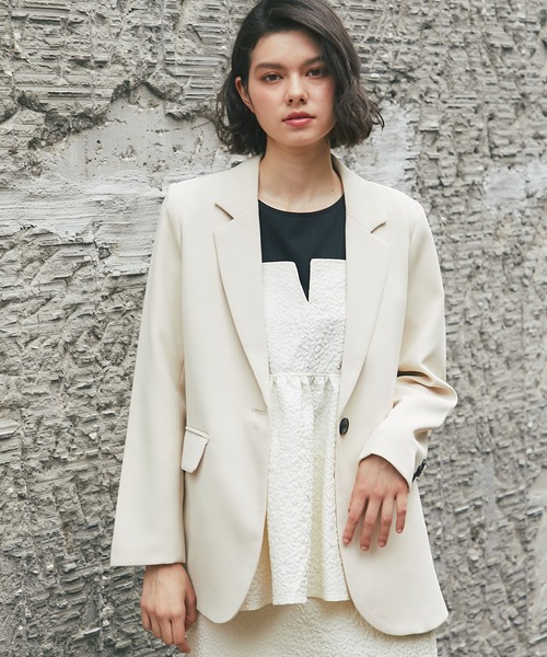 「SMILE ORCHID」 テーラードジャケット M アイボリー レディース_画像3