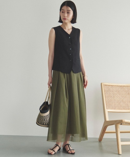 「DOUX ARCHIVES」 ノーカラージャケット FREE ベージュ レディース_画像4