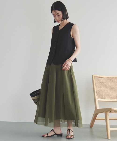 「DOUX ARCHIVES」 ノーカラージャケット FREE ベージュ レディース_画像5