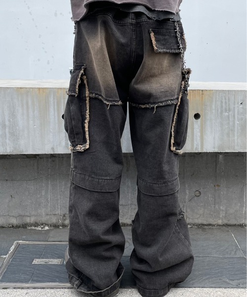 「XU」 「unusedlab.」デニムパンツ L ブラック メンズ_画像4