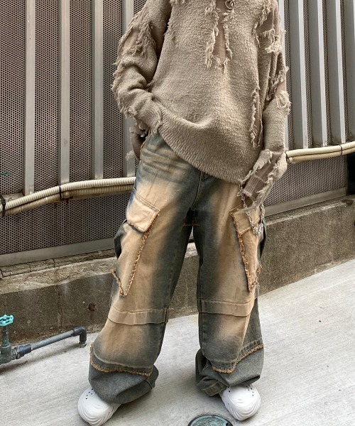 「XU」 「unusedlab.」デニムパンツ L ブラック メンズ_画像8