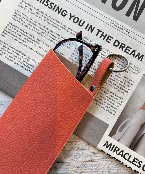 Blanc de Blue 伊達メガネ メガネ 眼鏡 カラビナ付きPUレザーライク