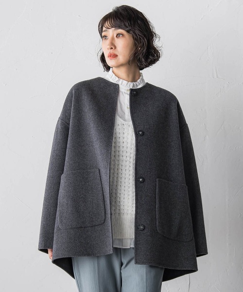 la.f（ラ・エフ） ノーカラーコート コート 「極」”軽さと贅沢な