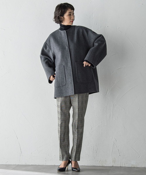 la.f（ラ・エフ） ノーカラーコート コート 「極」”軽さと贅沢な