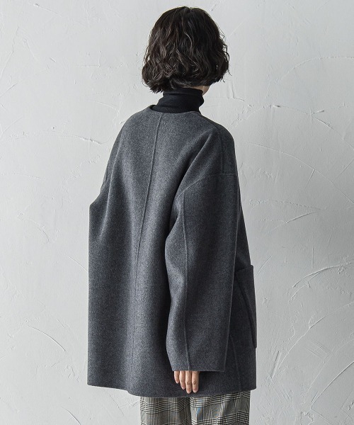 la.f（ラ・エフ） ノーカラーコート コート 「極」”軽さと贅沢な