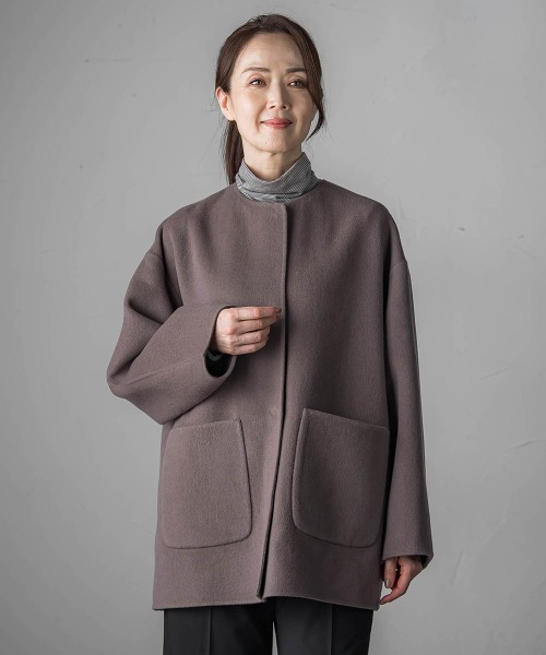la.f（ラ・エフ） ノーカラーコート コート 「極」”軽さと贅沢な
