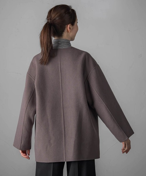 la.f（ラ・エフ） ノーカラーコート コート 「極」”軽さと贅沢な
