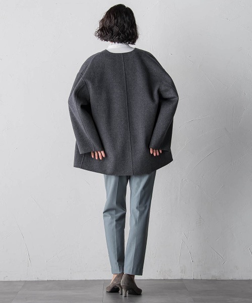 la.f（ラ・エフ） ノーカラーコート コート 「極」”軽さと贅沢な