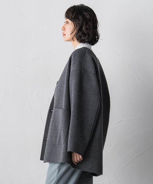 la.f（ラ・エフ） ノーカラーコート コート 「極」”軽さと贅沢な